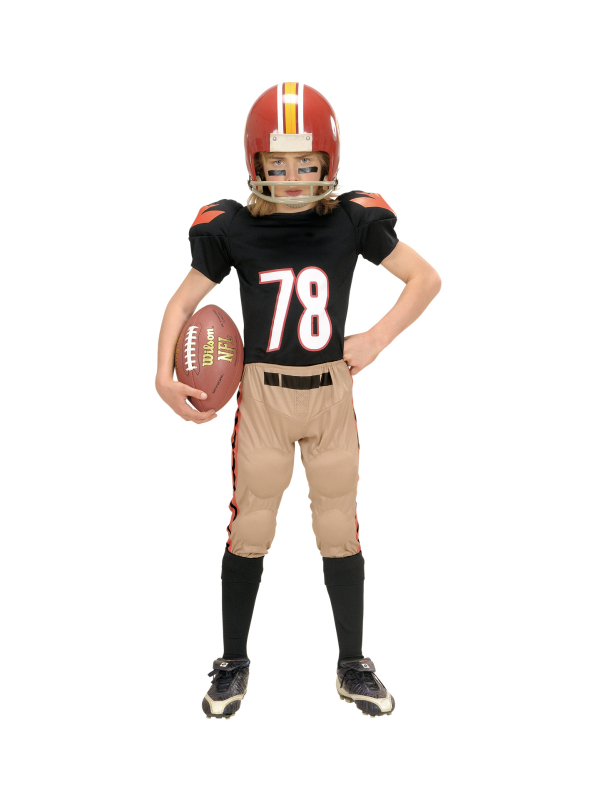 Déguisement joueur de football américain – Enfant – Tenue complète avec t-shirt et pantalon rembourrés