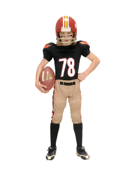 Déguisement joueur de football américain – Enfant – Tenue complète avec t-shirt et pantalon rembourrés