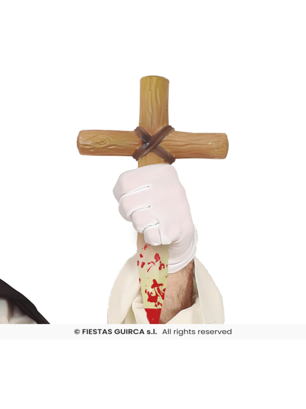 Croix pieu ensanglantée Halloween – Accessoire 30 cm en PVC