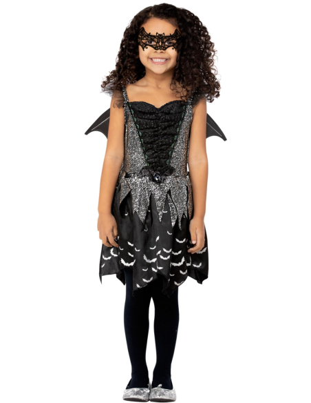 Déguisement Halloween fille – Fée chauve-souris noire 4/6 ans
