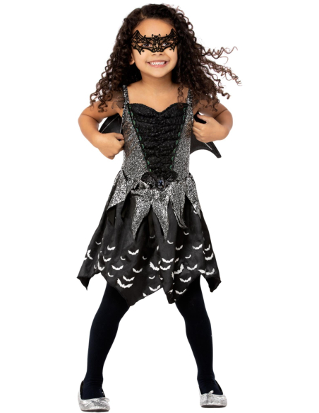 Déguisement Halloween fille – Fée chauve-souris noire 4/6 ans