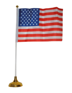 Drapeau de table États-Unis – 20,5 x 14,5 cm – Socle doré