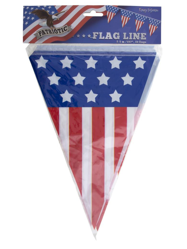 Guirlande USA 5 m – 10 Drapeaux Américains en PV