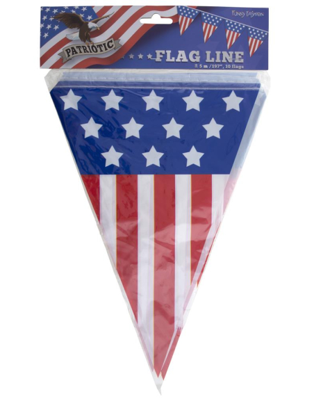Guirlande USA 5 m – 10 Drapeaux Américains en PV