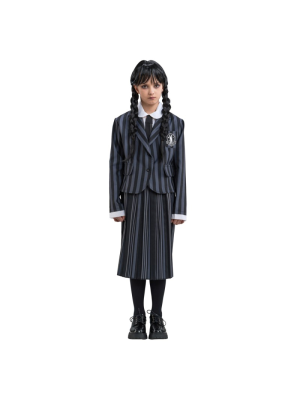 Déguisement Mercredi Addams™ Enfant – Uniforme Noir 3 pièces Nevermore Academy (140 à 152 cm)