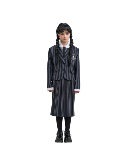 Déguisement Mercredi Addams™ Enfant – Uniforme Noir 3 pièces Nevermore Academy (140 à 152 cm)
