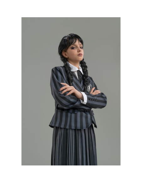 Déguisement Mercredi Addams™ Enfant – Uniforme Noir 3 pièces Nevermore Academy (140 à 152 cm)