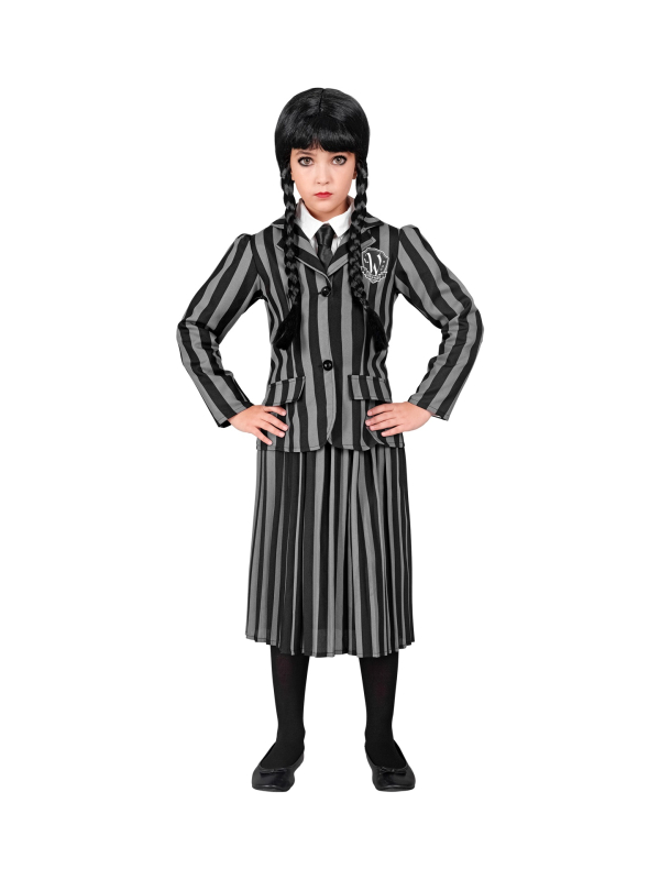 Uniforme scolaire gothique Mercredi – Déguisement Halloween fille 4 à 13 ans