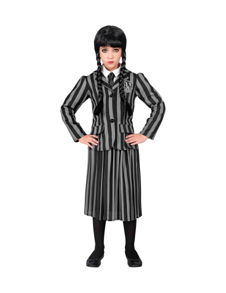 Uniforme scolaire gothique Mercredi – Déguisement Halloween fille 4 à 13 ans