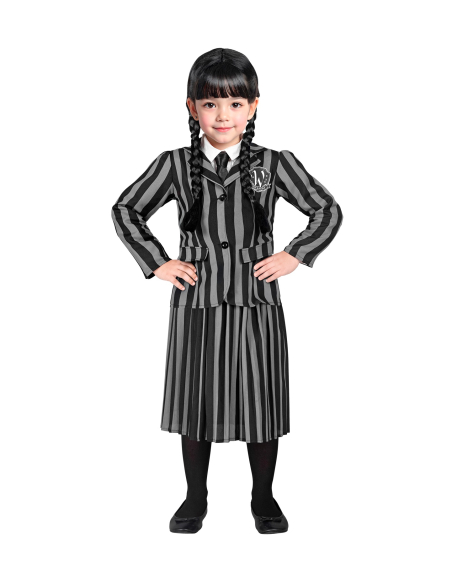 Uniforme scolaire gothique Mercredi – Déguisement Halloween fille 4 à 13 ans