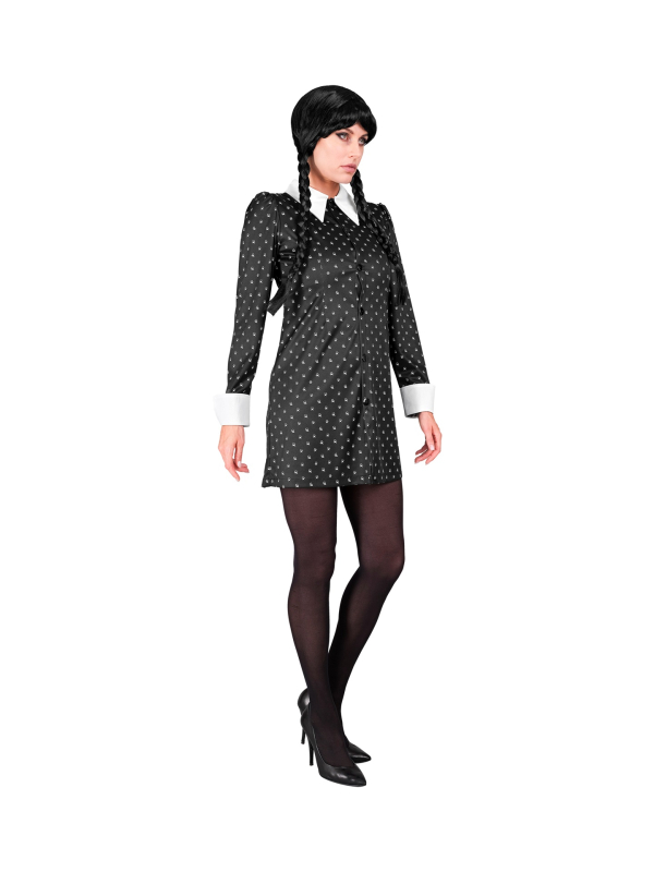 Déguisement robe noire gothique femme – Style Mercredi Addams