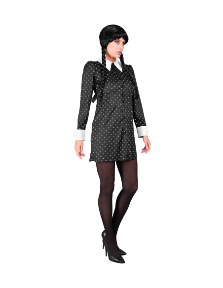 Déguisement robe noire gothique femme – Style Mercredi Addams