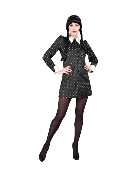 Déguisement robe noire gothique femme – Style Mercredi Addams