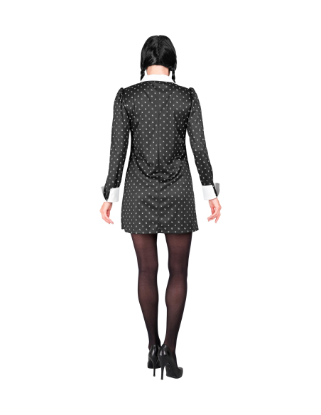 Déguisement robe noire gothique femme – Style Mercredi Addams