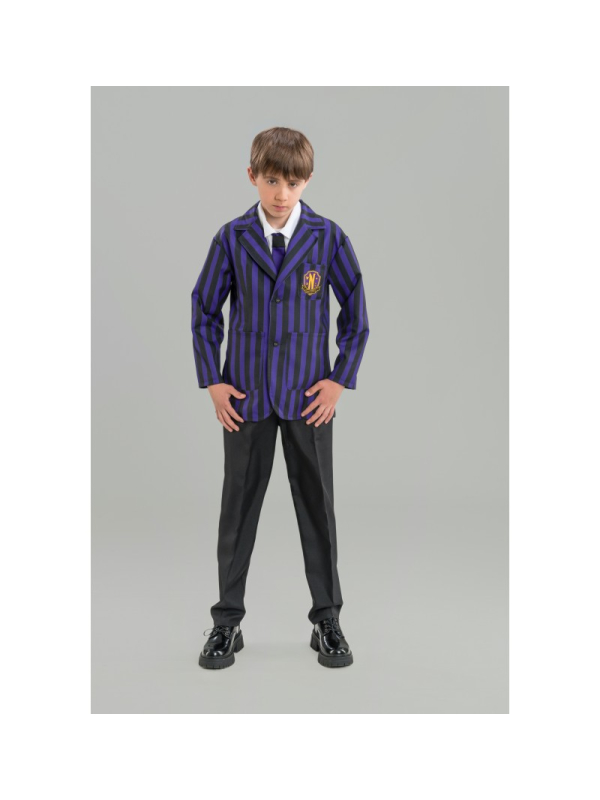 Uniforme garçon 3 pièces noir/violet –  Mercredi™ Nevermore Academy