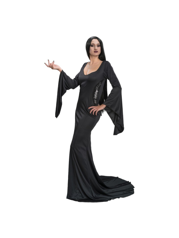 Robe Morticia noire gothique femme – Déguisement Halloween inspiré de Wednesday™