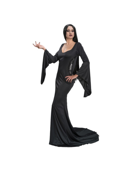 Robe Morticia noire gothique femme – Déguisement Halloween inspiré de Wednesday™