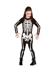 Robe squelette fille noir et blanc Halloween