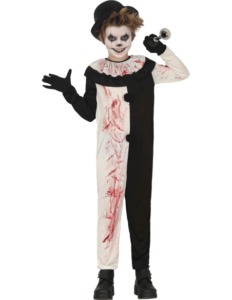 Déguisement Clown Horreur Enfant – Noir & Blanc Ensanglanté Type Terrifier