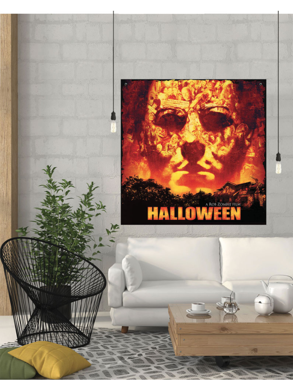 Toile de Fond Halloween™ Michael Myers™ – Décor Officiel 1,5 x 1,5 m