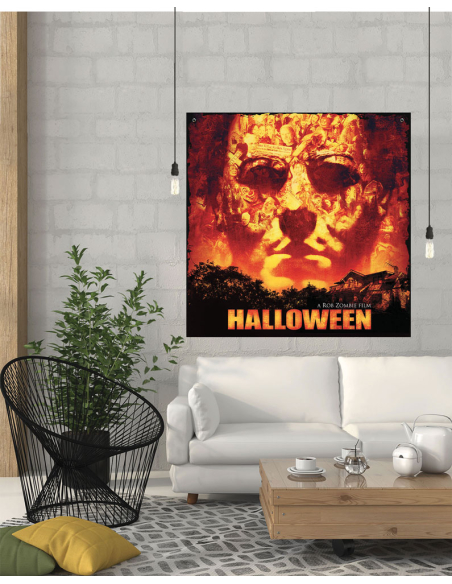 Toile de Fond Halloween™ Michael Myers™ – Décor Officiel 1,5 x 1,5 m