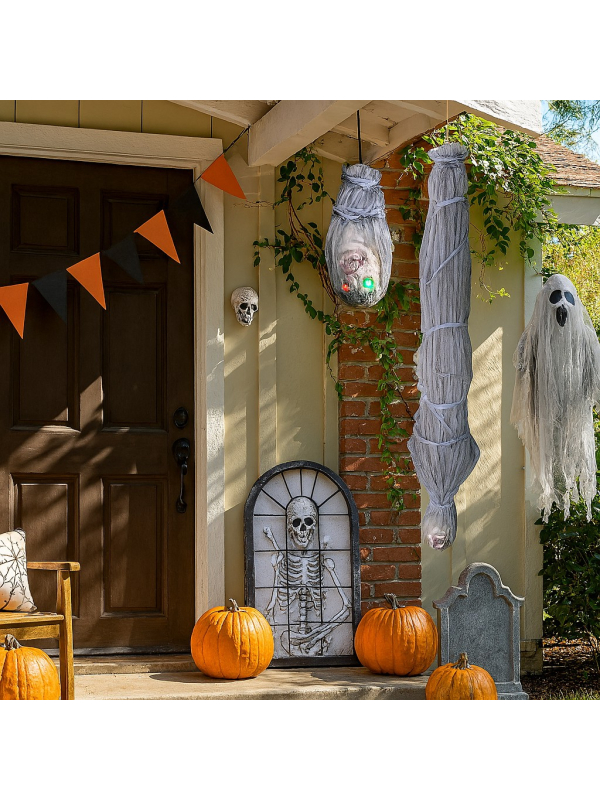 Momie Suspendue 180 cm Lumineuse – Déco Halloween Pas Cher & Effrayante