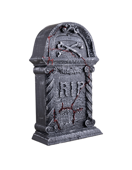 Pierre Tombale Animée Halloween avec Main Squelettique 45 cm - Décoration Terrifiante