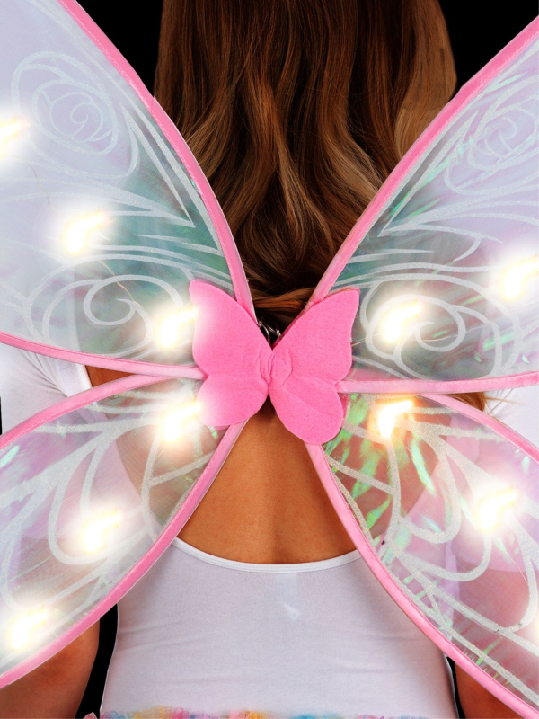 Ailes de Fée LED Irisées Adulte – Piles Incluses