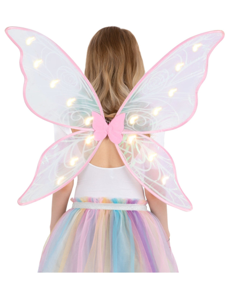 Ailes de Fée LED Irisées Adulte – Piles Incluses
