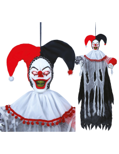 Suspension Clown Bouffon Maléfique 120 cm – Lumineux & Animé Halloween