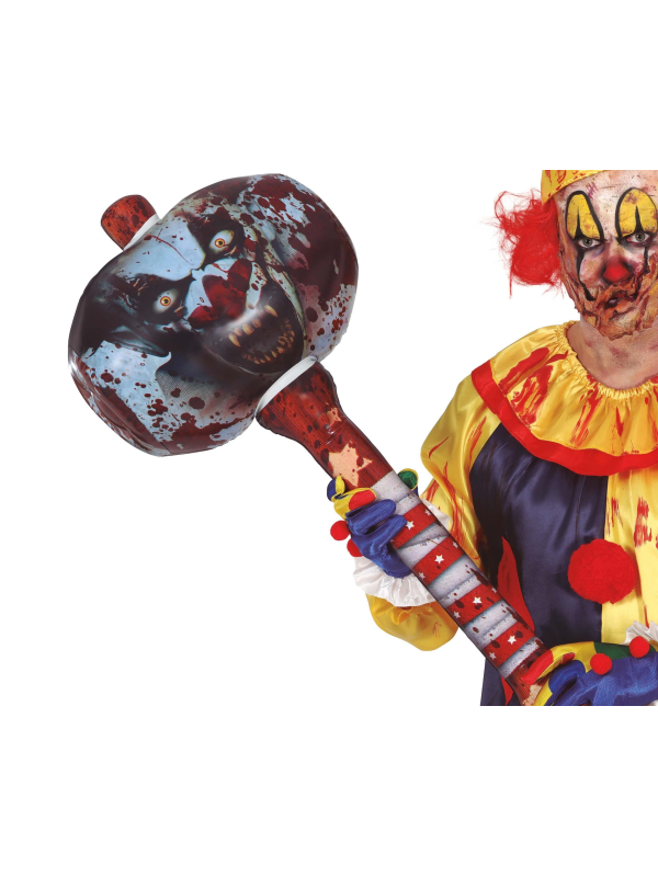 Marteau de Clown Gonflable Halloween 90 cm – Accessoire Terrifiant en PVC