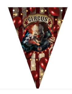 Guirlande Halloween Clown Terrifiant – Fanions Circus de l’Horreur 300 cm 2