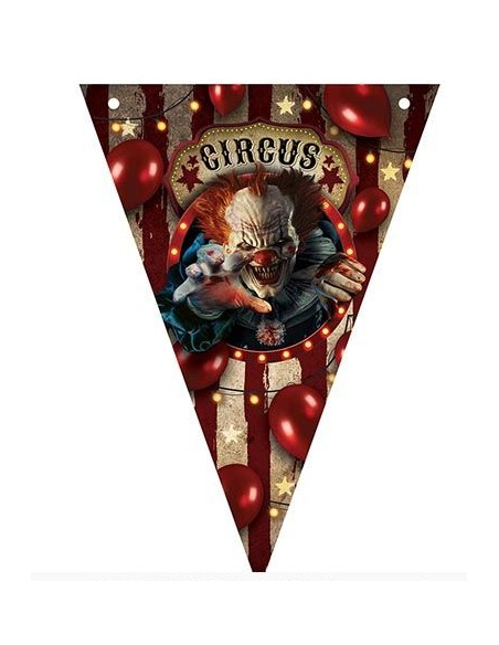 Guirlande Halloween Clown Terrifiant – Fanions Circus de l’Horreur 300 cm