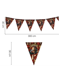 Guirlande Halloween Clown Terrifiant – Fanions Circus de l’Horreur 300 cm