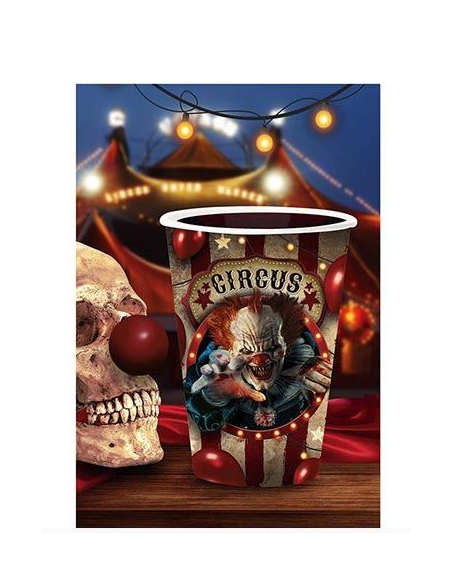 Gobelets Circus de l’Horreur – Lot de 6 (355 ml) Décoration Halloween Clown