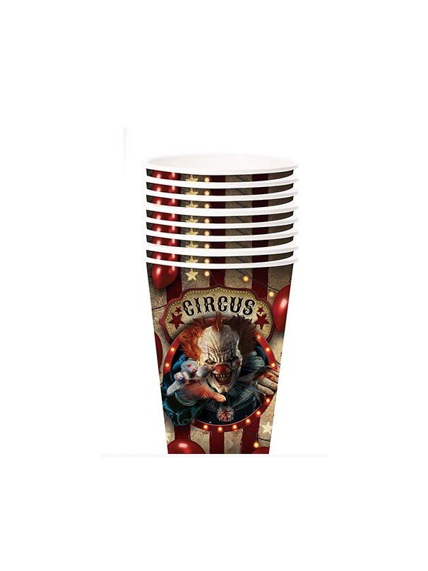Gobelets Circus de l’Horreur – Lot de 6 (355 ml) Décoration Halloween Clown