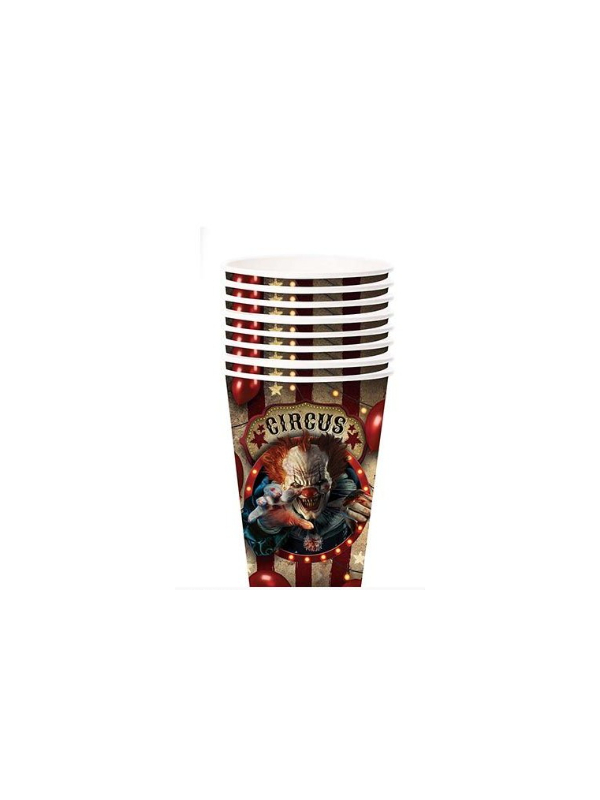 Gobelets Circus de l’Horreur – Lot de 6 (355 ml) Décoration Halloween Clown