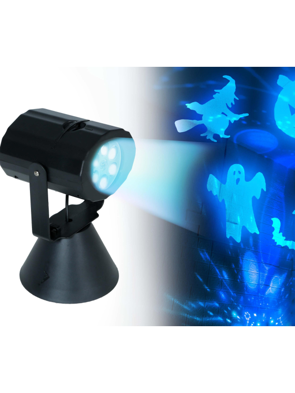 Mini Projecteur LED Halloween – 4 filtres lumineux interchangeables