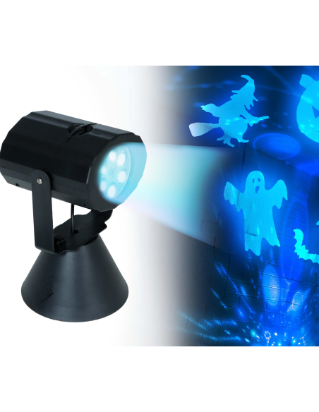 Mini Projecteur LED Halloween – 4 filtres lumineux interchangeables