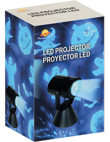 Mini Projecteur LED Halloween – 4 filtres lumineux interchangeables