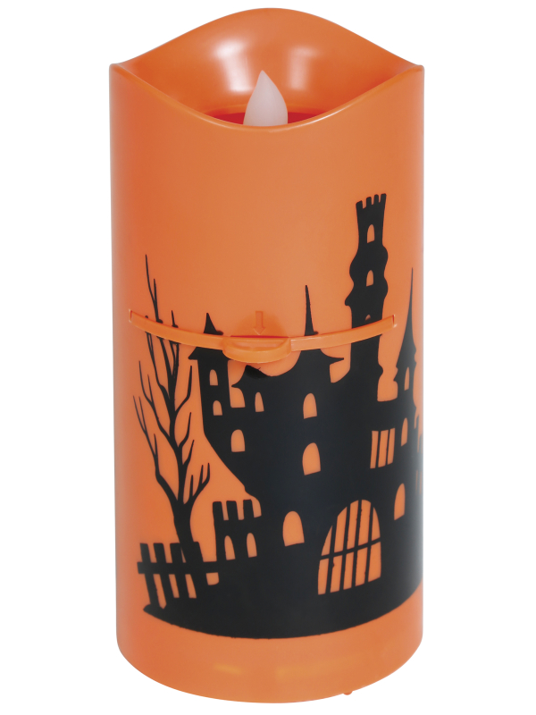 Projecteur Bougie LED Halloween 16 cm – 4 filtres lumineux décoratifs