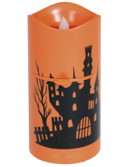 Projecteur Bougie LED Halloween 16 cm – 4 filtres lumineux décoratifs