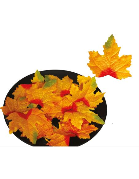 Feuilles Décoratives Halloween – Lot de 24 (9–10 cm) Orange