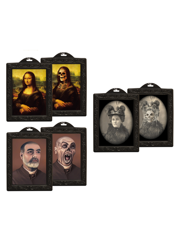 Cadre photo hologramme Halloween 23x29 cm – Décoration murale maison hantée