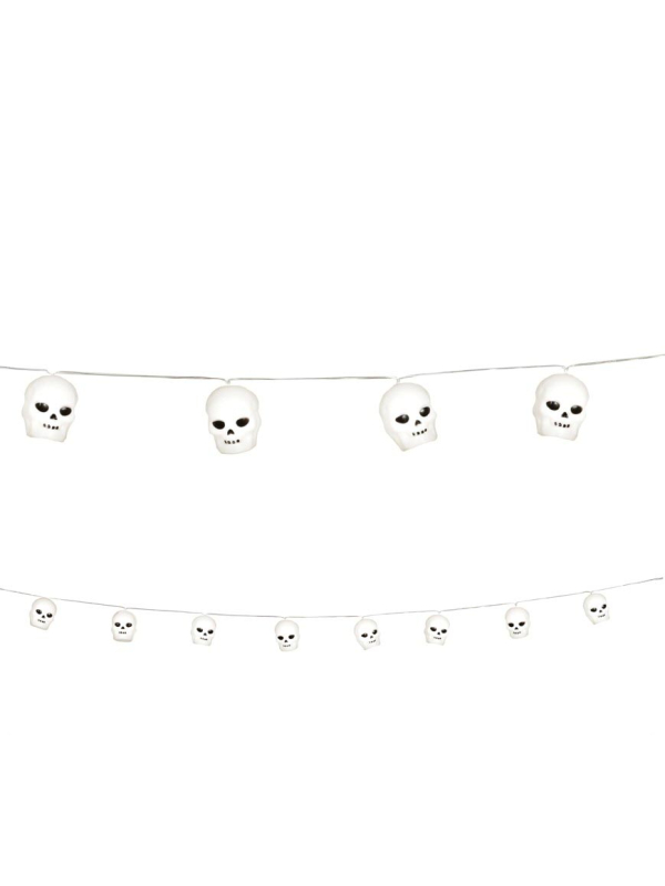 Guirlande lumineuse Halloween 12 crânes – Déco effrayante 220 cm