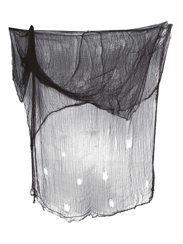 Tissu noir déchiré Halloween 200x500 cm – Décoration réutilisable pour maison hantée