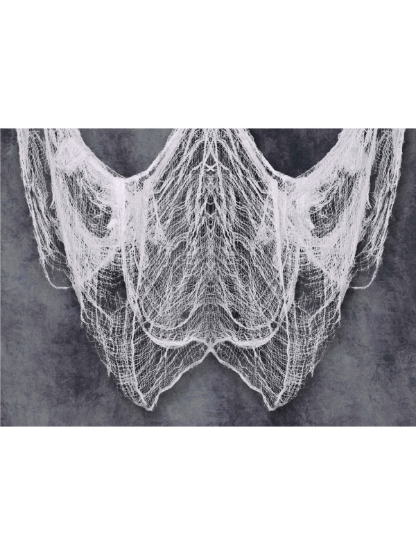 Tissu blanc déchiré Halloween 200x500 cm – Toile fantôme réutilisable