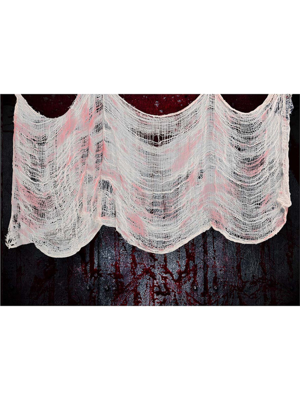 Tissu ensanglanté Halloween 76x228 cm – Décoration gore réutilisable