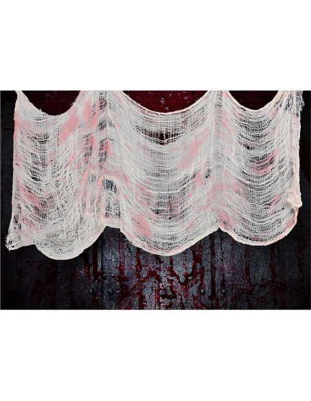 Tissu ensanglanté Halloween 76x228 cm – Décoration gore réutilisable