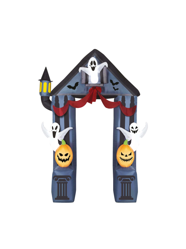 Arc Gonflable Halloween 240 × 200 cm avec Fantômes & Citrouilles – Entrée Terrifiante